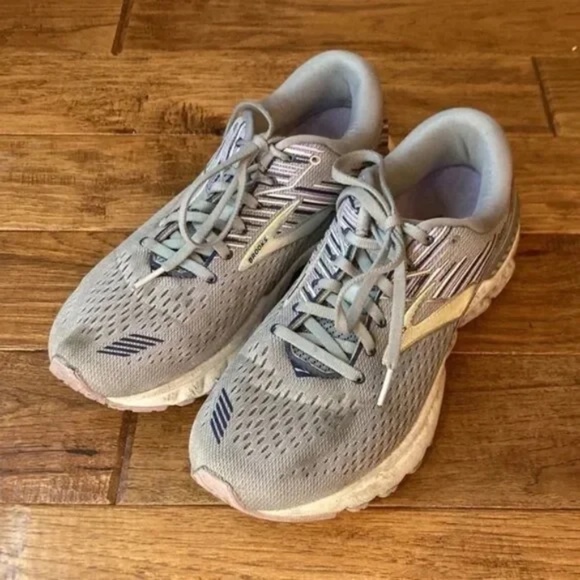 Brooks Adrenaline 19 Cushioned Running Shoes Gray Purple Women's Size 9.5 - Picture 5 of 12